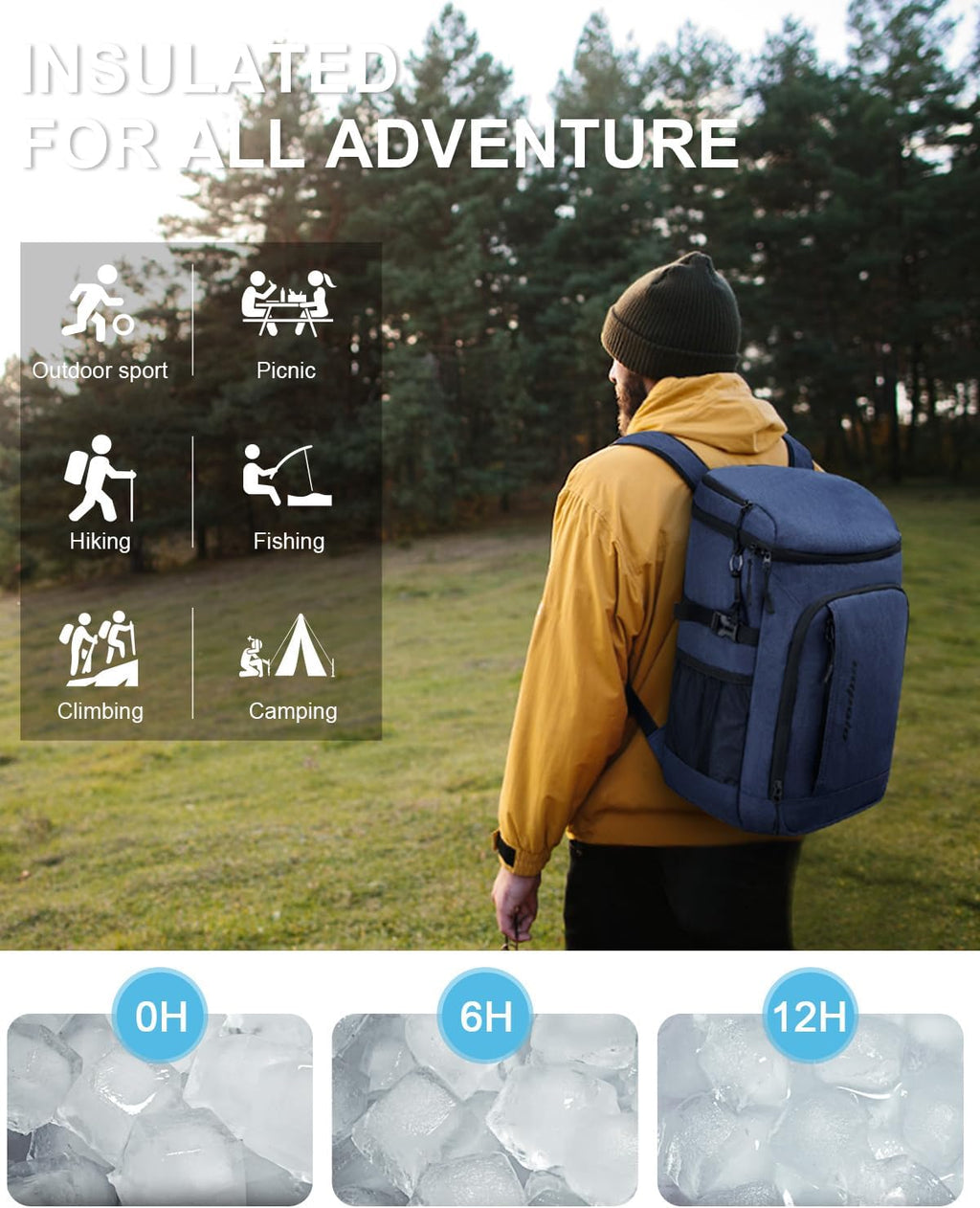 Capolo 36/45 Cans Cooler Backpack Insulated Waterproof for Women Men Lunch Backpack Coolers Leak Proof Soft Cooler Bags