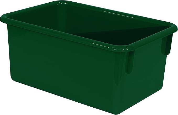 Wood Designs Cubby Storage Bin, Heavy Duty Plastic Containers for Kids Green Cubby Tray Set of 20