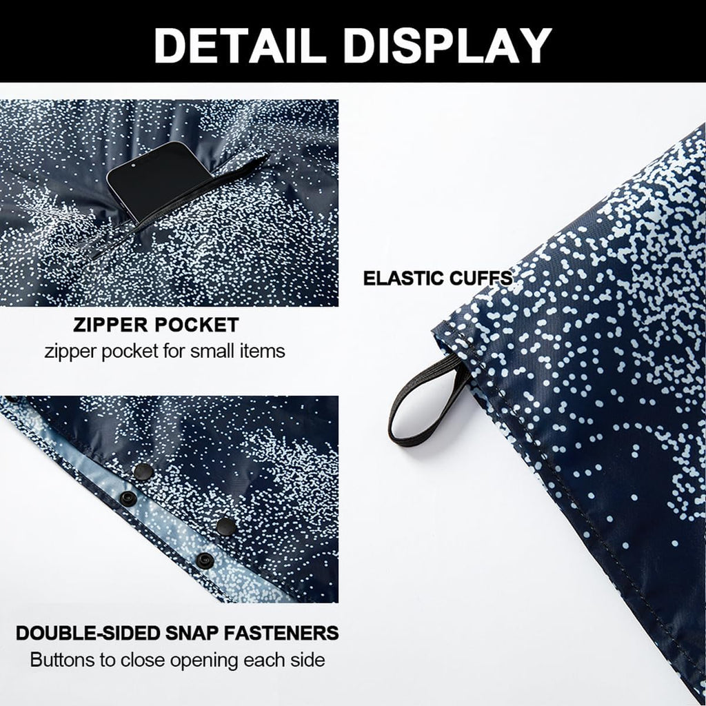 Rain Poncho Jacket Coat Hooded Zipper Style for Women/Men/Adult with Pocket