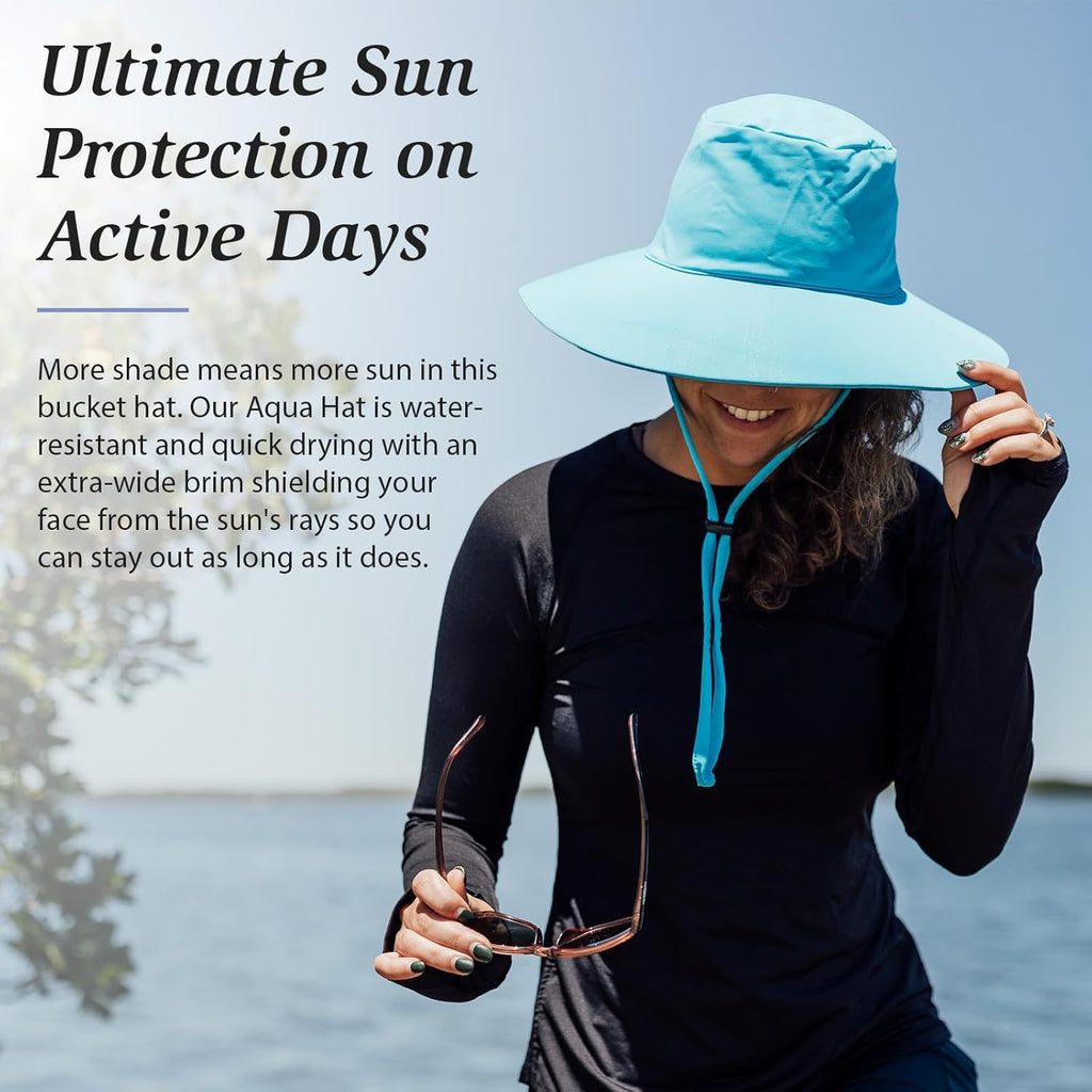 Wallaroo Hat Company – Women’s Aqua Hat – UPF 50+ Sun Protection, Packable Design Featuring Chin Strap for Medium Crown Sizes