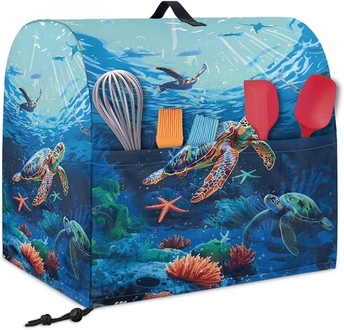 Sea Turtle Mixer Cover 4.5-5 Qt Stand Mixer Kitchen Aid Covers Counter Food Processor Covers Dust Protection Stand Coffee Maker Home Kitchen Appliance Decor