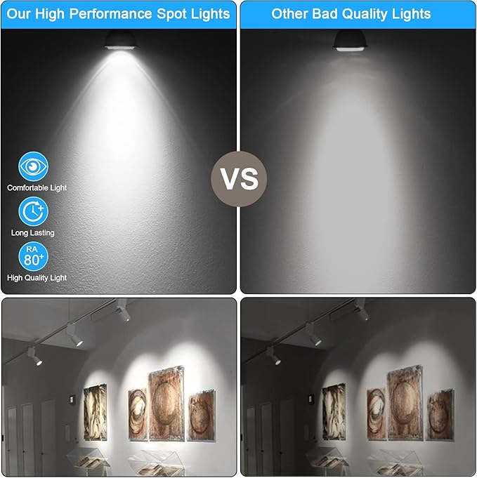 Mlambert 12 Pack MR16 LED Bulbs 50W Halogen Equivalent, 6000K Cool Whitee