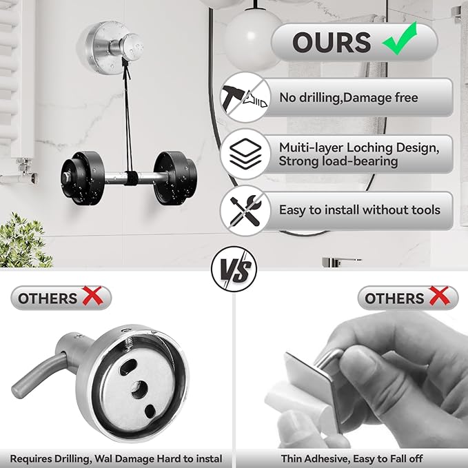 4 PCS Suction Cup Hooks for Shower, Stainless Steel No Drill Suction Towel Hooks, Reusable Sticky Silicone Suction Cup Base for Bathroom Wall, Glass, Mirror, Tile to Hang Loofahs, Robes (Silvery)