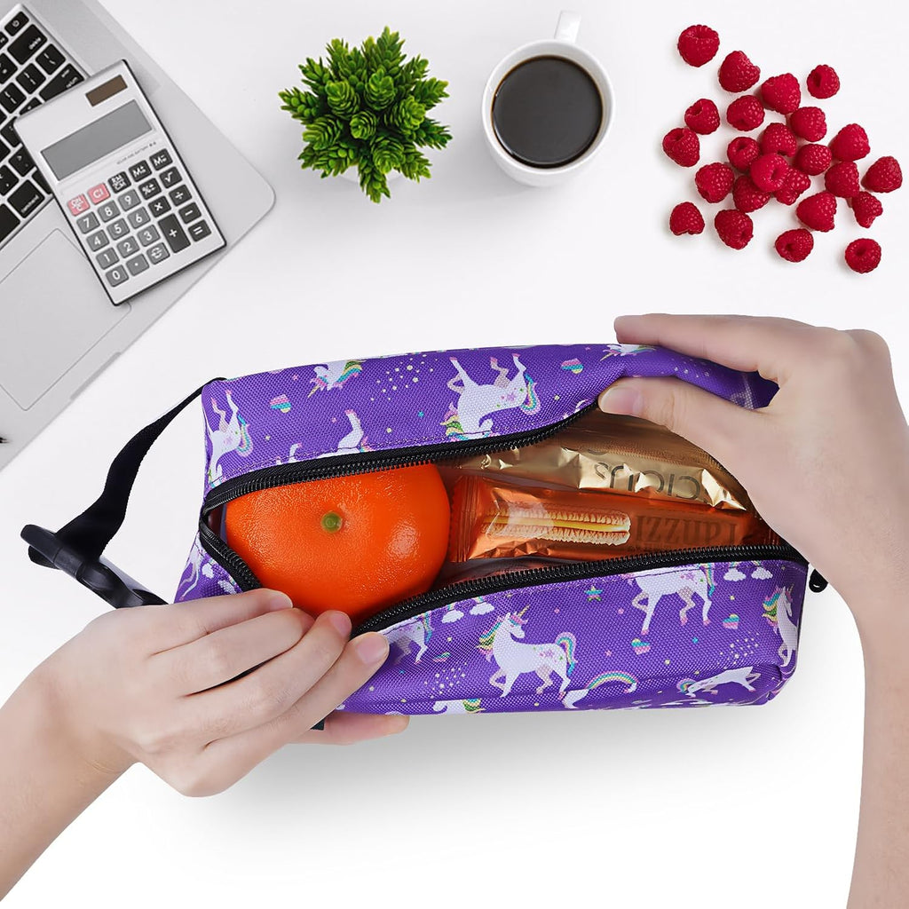 Cerbonny Small Cooler Bag Freezable Lunch Bag for Work School Travel,Small Lunch Bag,Small Insulated Bag For Kids/Adults,Freezer Lunch Bags,Mini Lunch Bag Fit For Yogurt,Suit for 3+(purple unicorn)