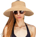 Sun Hats for Women Straw Beach Hat Wide Brim Sun Visor Summer Hat Packable Floppy Beach Vacation Essentials Green