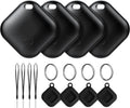 Air Tracker Tag for Android, Tags-4 Pack Luggage Tracker with 4 Case, Works via Google Find Hub App, Bluetooth Tracker Item Finder for Key, Backpack, Travel and Commute, 4 Pack, Black (NOT for iOS)