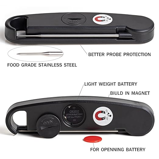 Meat Thermometer Digital, Meat Thermometers for Grilling, Food Thermometer with Backlight, Instant Read Thermometer for Grill Candy and Cooking