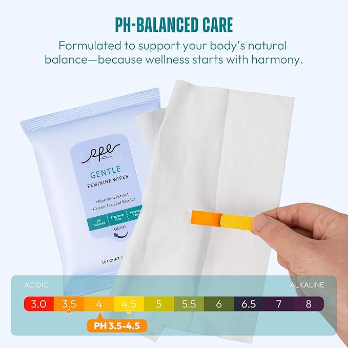 Large Feminine Wipes for Women, pH Balanced Soft Gentle Soothing Unscented Flushable Personal Hygiene Wipes for Intimate Period Care Portable to Go Sensitive Sanitary Wipes Travel (10ct, Pack of 20)