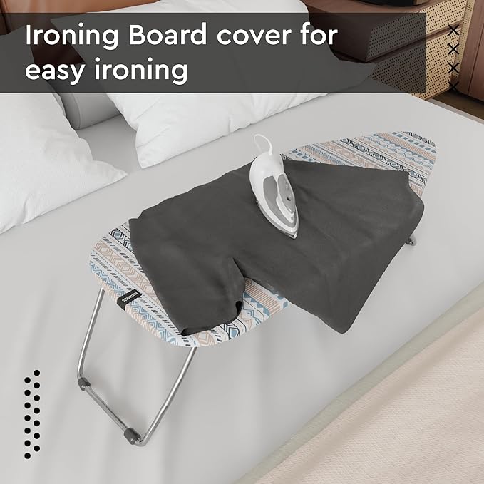 Encasa XO Ironing Board Cover and Pad 28"x12" - Thick 3mm Felt Padding, Drawstring Tightening & Lock, Easy Fit, Scorch & Stain Resistant, Fits Mini Ironing Board - Aztec