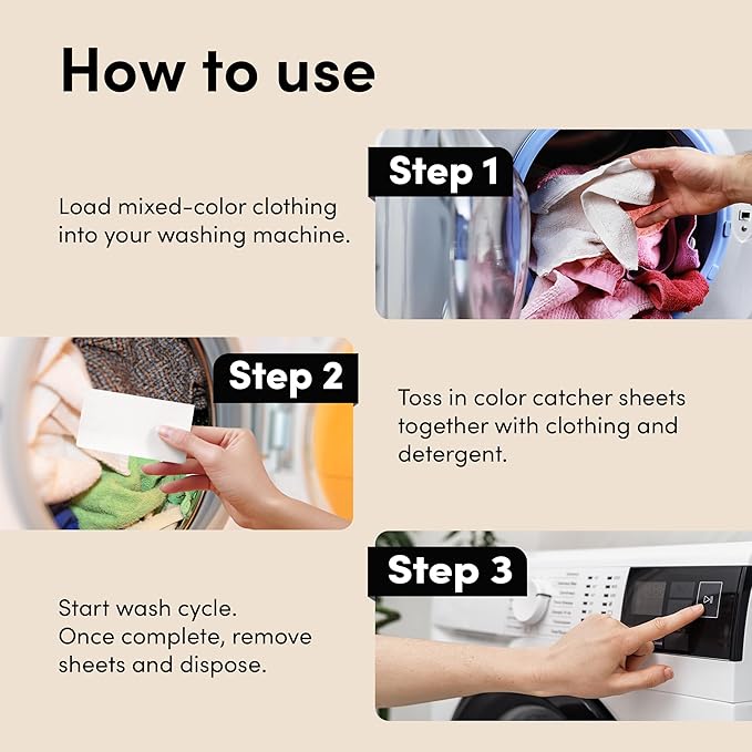 Zero Trace Color Catchers for Laundry - Protects Clothes with Laundry Color Dye Catcher Sheets and Bleed Remover - 80 Sheets