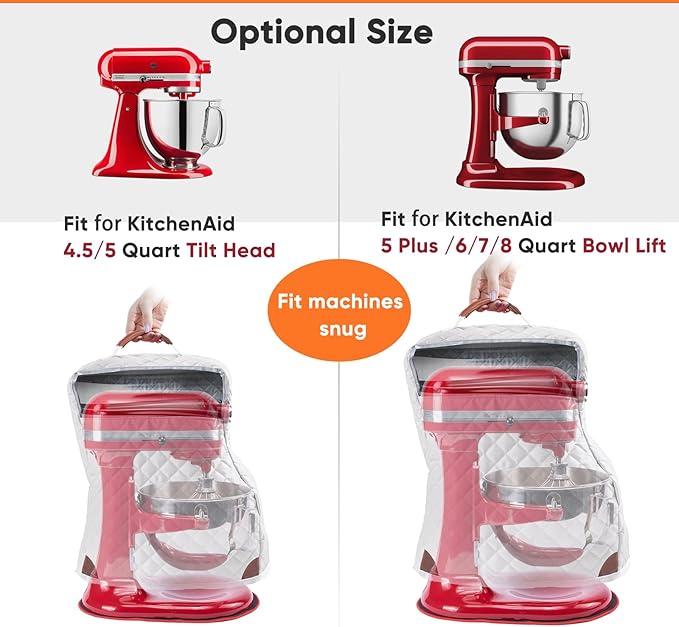 BAGSPRITE Stand Mixer Cover with Appliance Sliders Compatible with KitchenAid Mixer 4.5/5 Quart with Pockets for Kitchen Aid Accessories and Attachments