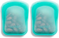 Stasher Premium Silicone Reusable Food Storage Pocket Bag, Aqua, Microwave, Sous Vide, Dishwasher, Oven and Freezer Safe, BPA Free, Leak-free, Eco-friendly, 4 Oz (Pack of 2)