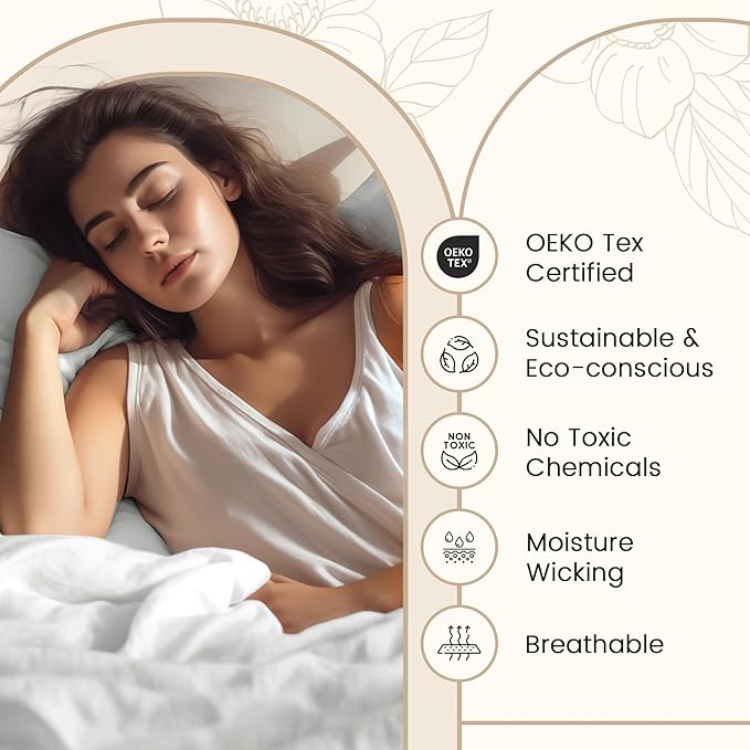 100% Cotton Bed Sheets Queen Size Bed Set, 800 Thread Count Deep Pocket Queen Sheet Set, No lint Soft Breathable Sateen Weave 4-Piece Egyptian Cotton Sheets, Fits upto 17", Machine Washable- Seafoam