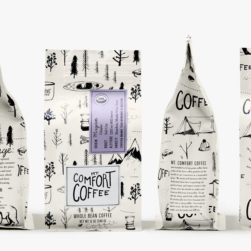 Mt. Comfort Coffee Organic Mayan Whole Bean Coffee, 12oz – Full City Roast with Nutty & Chocolate Notes – Sustainably Sourced from Small Mexican Farms