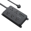 TROND Power Strip Surge Protector, 5 Widely-Spaced Outlets with 2 USB A and 2 USB C, ETL Listed, Wall Mountable, Flat Plug 5ft Extension Cord, 1300J, 14AWG Heavy Duty, for Office Kitchen, Black