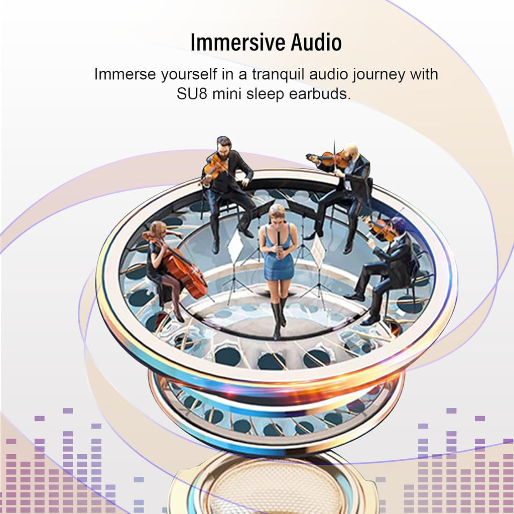 Sleep Earbuds Bluetooth 5.4 in Ear Light-Weight Headphones, Mini Sleep Headphones Small Design for Side Sleepers, 47H Playtime with Charging Case, Clear Calls Earphones, Cream White
