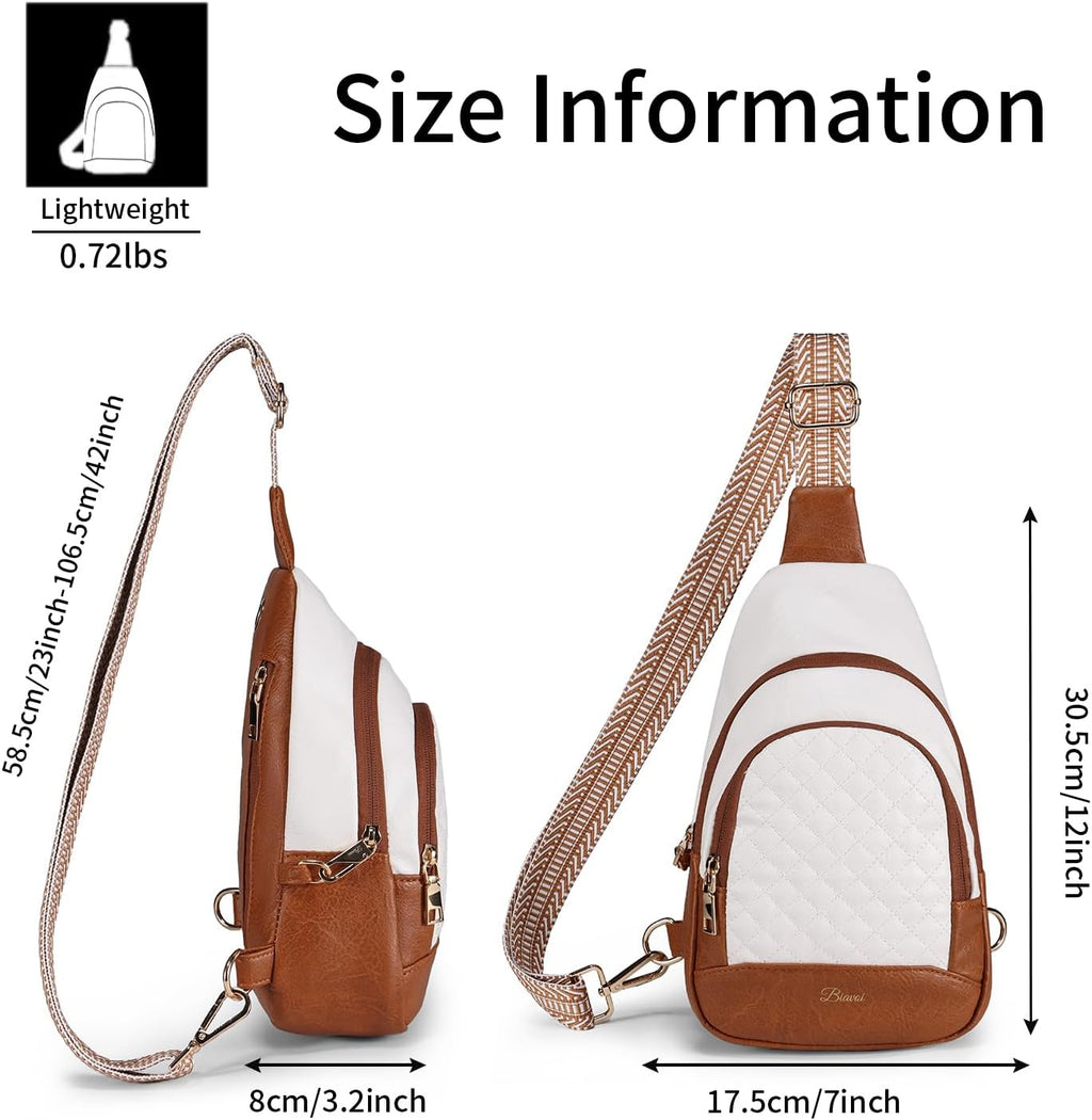Crossbody Bags for Women Anti Theft Small Sling Handbag with Zipper Lock Vegan Leather RFID Blocking Chest Pure