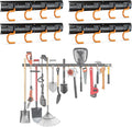 3-H 4×16" All Metal Garden Tool Organizer, Garage Tool Organizer, Broom Holder Wall Mount for Garage, Shed, Garden, Basement Hanging and Organizing Rake, Mop, Shovel, Hose