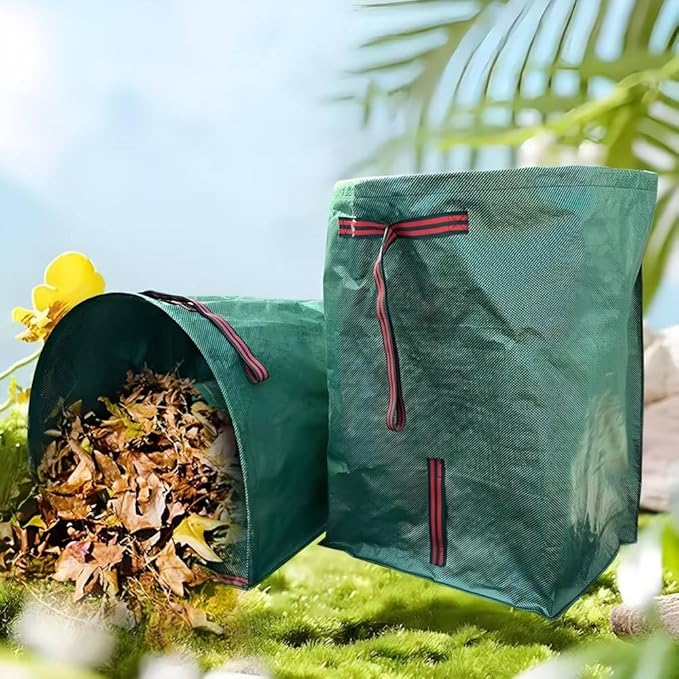72 Gallon Garden Bags for Debris,2-Pack Yard Waste Bags,Large Dustpan-Type Lawn Bags with Gardening Gloves, Leaf Bags for Yard Debris,Grass Clippings,Collapsible Trash Can for Parties,Laundry,Camping