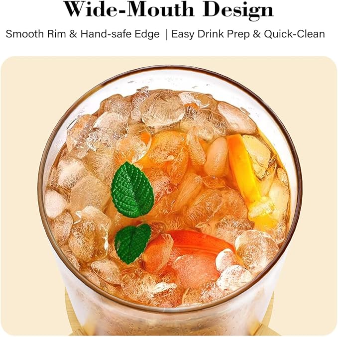 1.2 Gallon Glass Drink Dispenser For Parties, Beverage Dispenser With Bamboo Wood Stand And Stainless Steel Spigot, Countertop Water Dispenser, Lemonade Dispenser For Wedding, Picnic (2PACK)