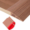 Floor Transition Strip Self Adhesive Vinyl Door Threshold for Doorways Carpet Edging Trim Overlap Edge Reducer for Laminate Floor, Carpet, Tile (Light Brown Wood Grain, 3/5" to 4/5", 6.6Ft)