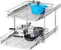 2 Tier Individual Pull Out Cabinet Organizer 19½" W x 21½" D, Heavy Duty Cabinet Pull Out Shelves, Slide Out Drawers Organization for Kitchen Cabinets Bathroom