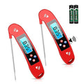 2 pcs Red Digital Talking Thermometer for The Blind, Waterproof Instant Read Food Thermometer, Probe for Cooking and Grilling