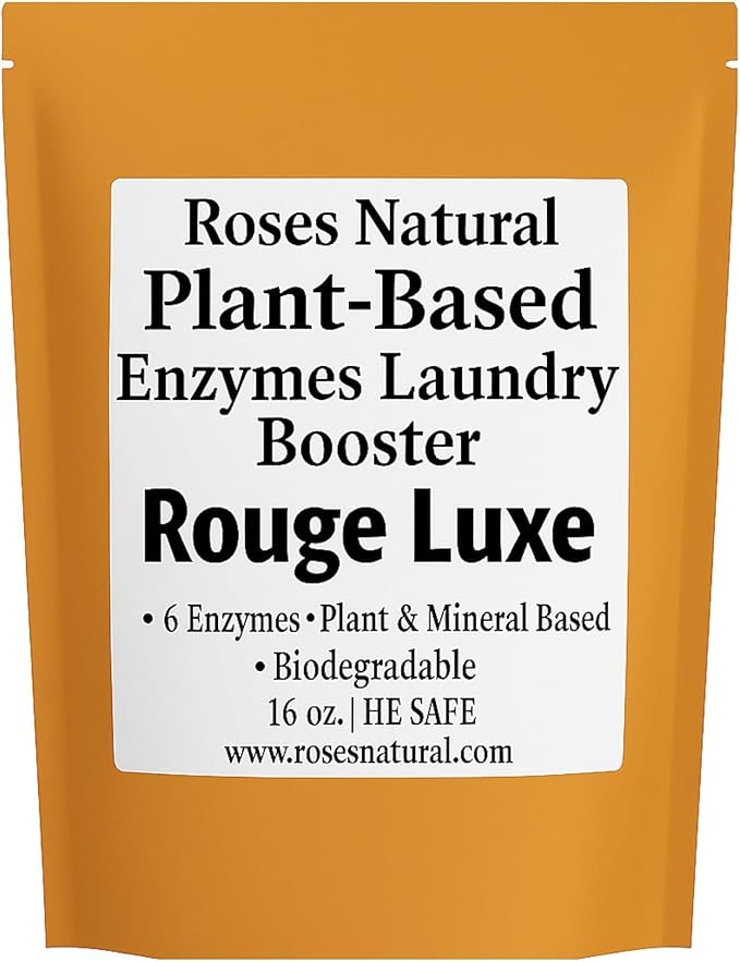 Natural Enzyme Laundry Booster – Rouge Luxe | 6 Enzymes | Deep Clean System | Luxury Amber & Musk Scent | Biodegradable • HE Safe • Eco-Friendly | 16 oz | Made in USA
