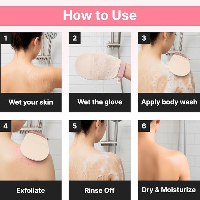 – Vegan Silk Exfoliating Glove (2pcs) for Face, Body, and Hands | Natural Body Scrubber for Dead Skin Removal | Exfoliating Mitt Eco-Friendly, Perfect for Spa, Bath, and Shower