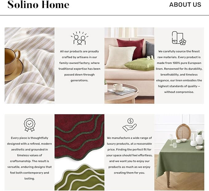Solino Home Linen Natural Table Runner 132 Inches Long - 100% Pure Linen Extra Long Table Runner 14 x 132 Inch for Christmas, New Year - Classic Hemstitch
