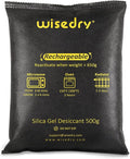 wisedry 2 x 500 Gram [2.2 lbs] Rechargeable Silica Gel Car Dehumidifier, Microwave Fast Reactivated Desiccant Packets Large for Gun Safe Closet Basement Garage Storage Moisture Absorber Bag Reusable
