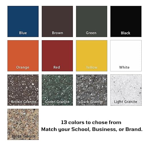 32 Gallon Square Slatted 100% Recycled Plastic Heavy-Duty Commercial Outdoor and Indoor Trash Can with Push Top Lid | Great for Schools and Businesses - Light Granite
