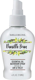 SMELLS BEGONE 4 oz Essential Oil Air Freshener Bathroom Spray - Eliminates Bathroom & Toilet Odors - Made with Essential Oils - Vanilla Bean Scent