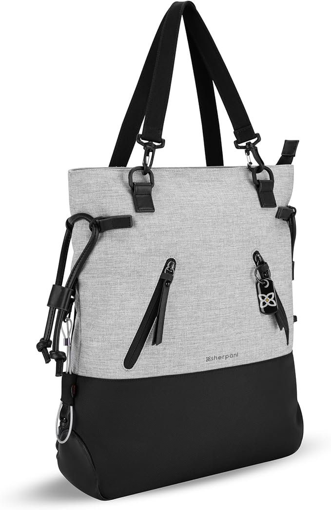 Sherpani Tempest, Anti-Theft Convertible Backpack, Teacher Tote Bag, Travel Backpack for Women, Fits 15 Inch Laptop (No Sleeve) (Sterling)