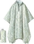 PTEROMY Hooded Rain Poncho for Adult with Pocket, Waterproof Lightweight Unisex Raincoat for Hiking Camping Emergency