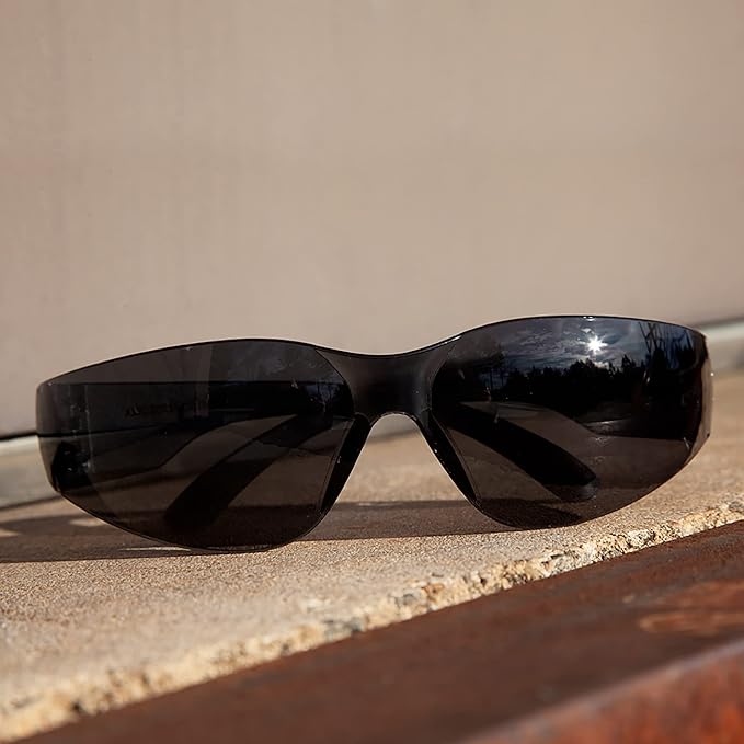 BISON LIFE Safety Glasses - Scratch Resistant Wrap Around Eyewear, Polycarbonate ANSI Z87.1 Impact Resistant Lens