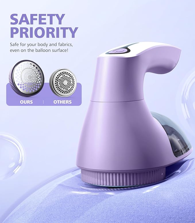 POPCHOSE Fabric Shaver, Rechargeable Lint Remover Defuzzer Sweater Shaver, Fuzz Remover for Clothes, Sweater, Furniture, Couch, Cashmere(Two 6-Leaf Blades Extra, Electrostatic Brush)…