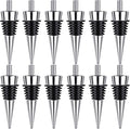 12 Pieces Metal Bottle Stopper 16 x 3/8 Blank Stainless Steel Wine Bottle Stopper Kit Reusable Wine Saver Corks Chrome Bottle Stopper Set Hardware for Wedding Wine Party Bar Turning