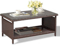 VINGLI Outdoor Wicker CoffeeTable Patio Coffee Tables