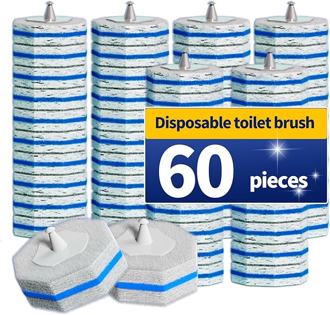 60PCS Toilet Wand Refills Compatible with Clorox Toilet Wand. Disposable Toilet Brush Refills. Bathroom Cleaning. Disposable Toilet Bowl Cleaners.