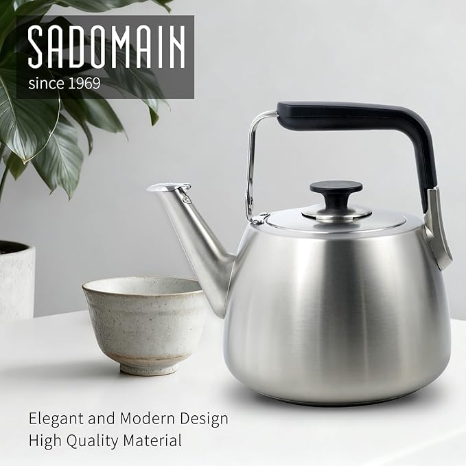 Tea Kettle, Whistling Stovetop Tea Kettle, Large Capacity Teapot Suits for All Heat Source, Professional Fast Heat Technique Teapot with Thick Body and Bottom, Durable and Sturdy Tea Pot