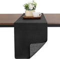 Table Runners 55 Inches Long, Dual-Sided Faux Leather Farmhouse Table Runner Waterproof Heatproof Non-Slip for Living Room Party Home Decor Holiday Decorations(Gray Black, 12 x 55 Inch)
