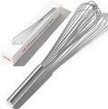 18/10 Stainless Steel Large Whisk, 17" Commercial Heavy Duty Whisk for Whipping Eggs, Mixing Batter, Making Sauces, Long Wisk Dishwasher Safe