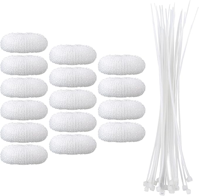 eBoot 15 Pieces Lint Traps Lint Snare Washing Machine Mesh Washer Laundry Hose Filter with 15 Pieces Cable Ties