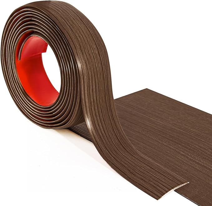 Art3d Vinyl Floor Transition Strip - Laminate Floor Divider for Joining Gaps and Carpets, Brown (10 FT, 1.57in)