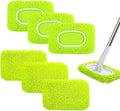 6PCS Reusable Mop Pads Fit for Flat Mops, Chenille Mop Refill Pads Washable Mop Covers, Household Replacement Mop Pads Wet & Dry Sweeping Cloths Mopping Pad Refills for Hardwood Floor Cleaning (Green)