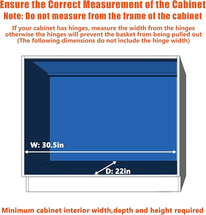 Pull Out Cabinet Organizer 30" W x 21½" D, Heavy Duty Cabinet Pull Out Shelves, Slide Out Drawers Organization for Kitchen Cabinets Bathroom