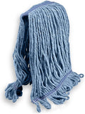 KLEEN HANDLER HEAVY DUTY Commercial Mop Head Replacement, Wet Industrial Cotton Looped End String Cleaning Mop Head Refill, Blue Mop, Universal Headband