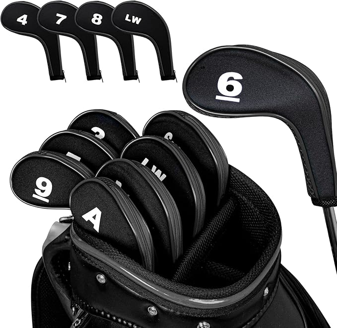 Golf 12pcs Thick Synthetic Golf Iron Head Covers Set Headcover Fit All Brands Callaway Ping Taylormade Cobra Etc. Also Custom Name