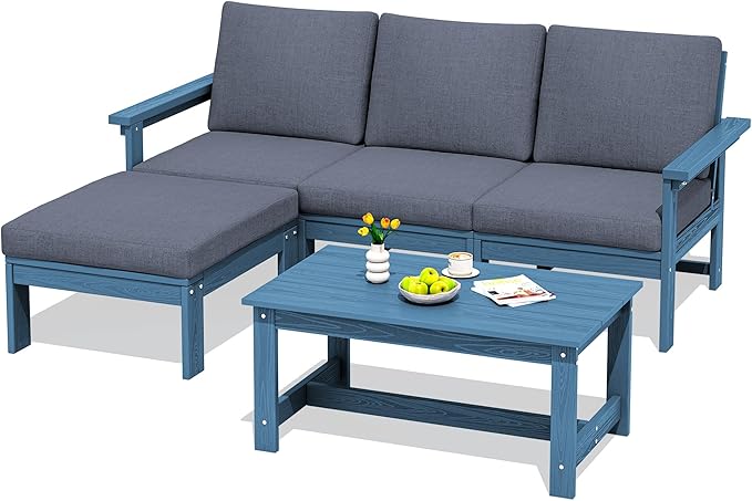 SERWALL Outdoor Sectional Sofa Set, 5-piece Outdoor Modula Couch Set